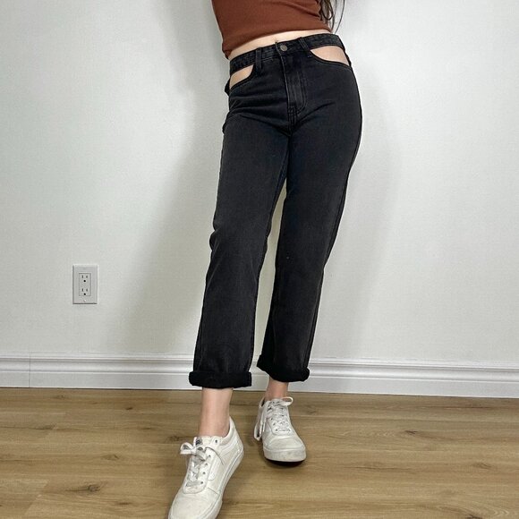 *MOMOKROM Black Highrise Mom Fit Jeans NWT - Picture 1 of 11